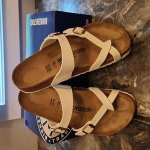 Birkenstock white sandals